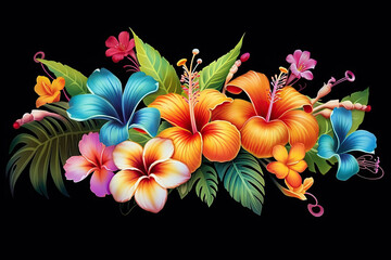 Tropical Hawaiian Hibiscus Floral Bouquet