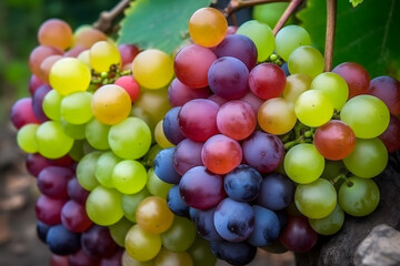 red and green grapes - obrazy, fototapety, plakaty