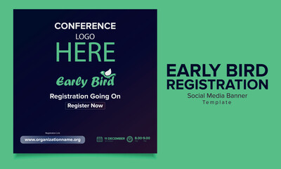 Vector gradient early bird registration Banner