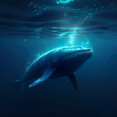Beautiful whale underwater