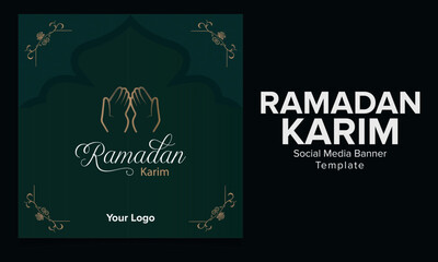 vector ramadan kareem banner for social media