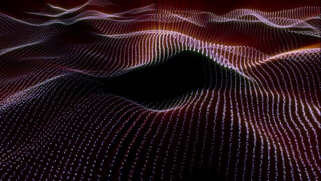 abstract waves of red-blue color on a black background