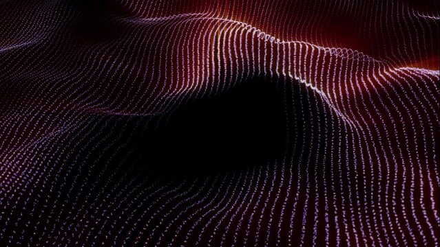 abstract waves of red-blue color on a black background