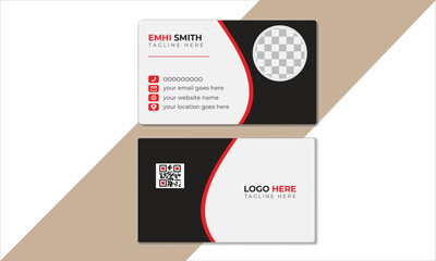 Double-sided creative business card.Portrait and landscape orientation. Horizontal and vertical layout. Vector illustration.
Set of modern business card print templates. 