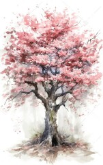 Sakura Cherry Blossom Watercolor illustration
