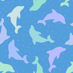Summer animals seamless dolphins pattern for wrapping paper and kids clothes print and fabrics and linens