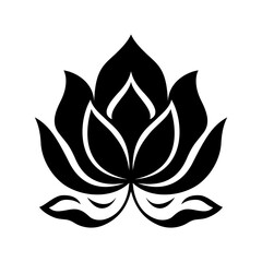 Lotus flower icon. Lotus flower. Black lotus icon on white background. Lotus plant. Vector illustration