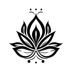 Lotus flower icon. Lotus flower. Black lotus icon on white background. Lotus plant. Vector illustration