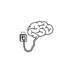 Vector illustration of brain doodle