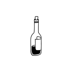 Vector illustration of a bottle of alcoholic drink