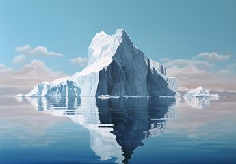 Fototapeta na wymiar Iceberg the water, generative ai