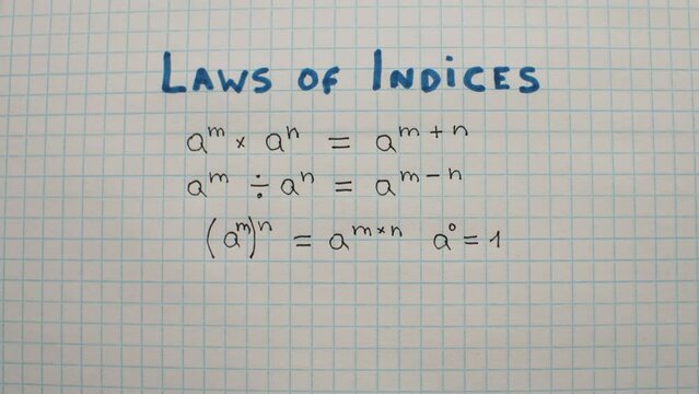 Laws Of Indices On Paper, Time Lapse