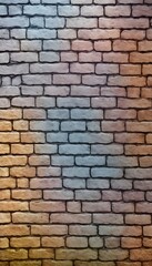 Colored brick background texture seamless pattern. Seamless brick masonry. Colored brick wall seamless illustration background. Generative AI