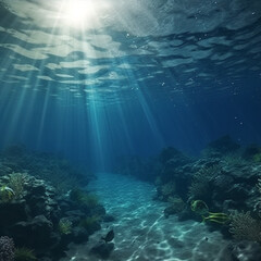 Naklejka na ściany i meble underwater scene with reef