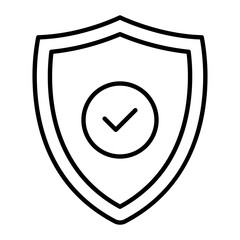 Shield Thin Line Icon