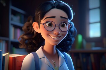 Illustration of diverse Ethnic teenagers students inside an univesity campus - Created with generative ai	