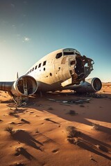 Crashed Airplane in the desert 