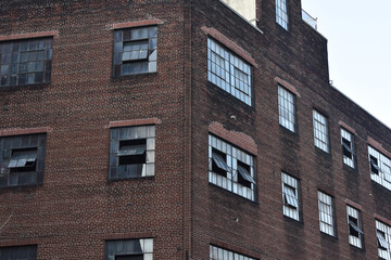 Building facades with windows, architecture, cityscape