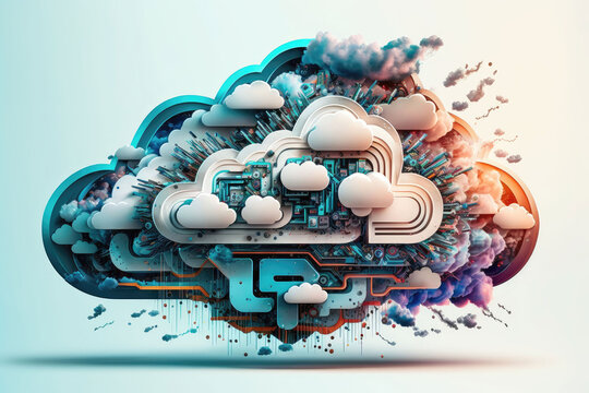 3D cloud, big data cloud model, AI generation