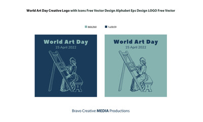 World Art Day Creative Logo with Icons Free Vector Design Alphabet Eps Design LOGO Free Vector