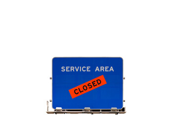 Service Area Closed sign isolated on white background. for concept of restroom urgency