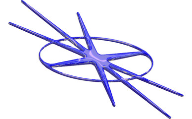 Blue Purple Irredial Abstract Y2K Shape Star