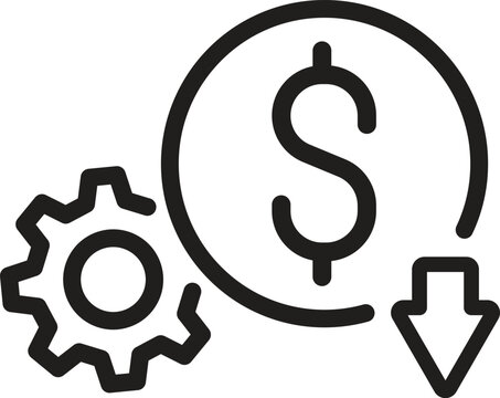 cost reduction icon vector illustration