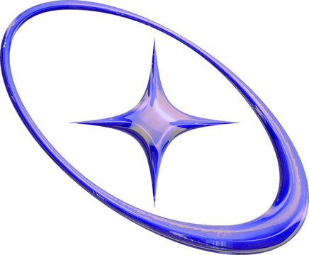 Blue Purple Irredial Abstract Y2K Shape Star