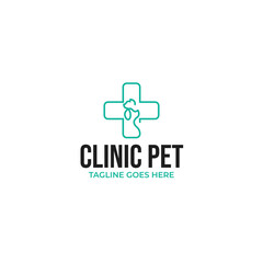 Fototapeta premium Creative medical pet shop logo design vector concept illustration idea