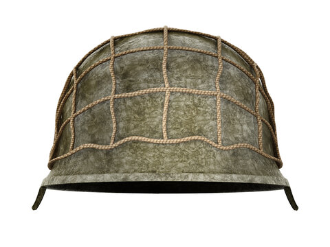 World War II helmet isolated on transparent background. 3D illustration