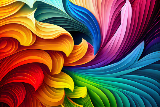 abstract colourful background with smooth lines in the style of painting. AI Generative