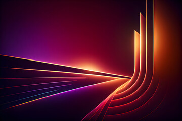 Fototapeta na wymiar Futuristic style abstract background with glowing lines. AI Generative