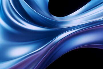 Dark blue abstract background with ultraviolet neon glow, blurry light lines, waves , Abstract windy background with smooth wavy lines ai generative