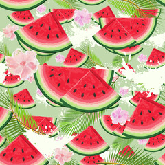 seamless pattern with watermelon