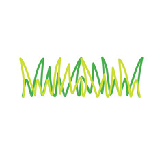 doodle green grass line sketch