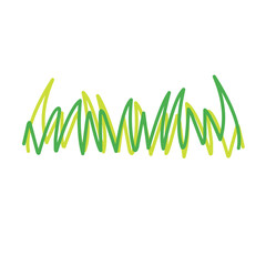 doodle green grass line sketch