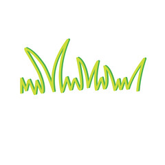 doodle green grass line sketch
