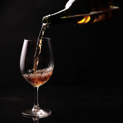Fototapeta na wymiar Wine in the glass, generative ai