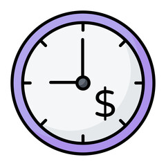 Money Time Line Color Icon