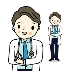 Fototapeta premium smart doctor, hand drawn style vector illustration