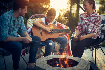 A Melodic Family Gathering with Marshmallow Roasting