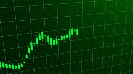 Stock chart going up. Share price animation. Investment concept.