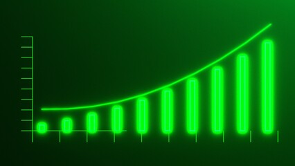 Stock chart going up. Share price animation. Investment concept.