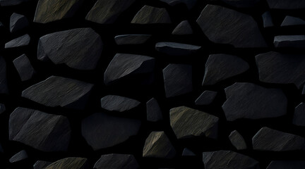 Obraz premium Rock wall background, stone shapes, AI Generated.