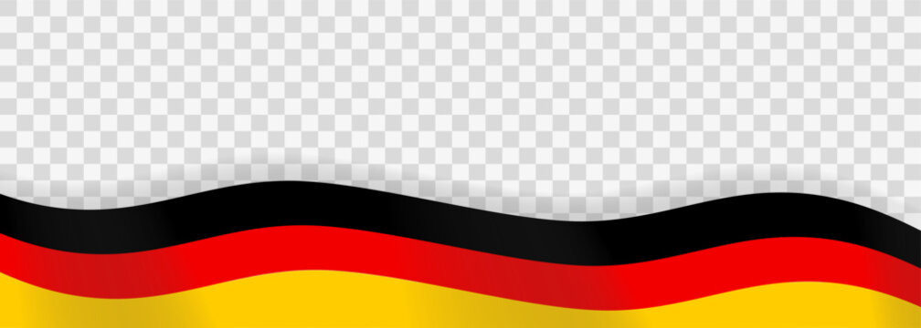German flag ribbon on transparent background. Isolated vector illustration