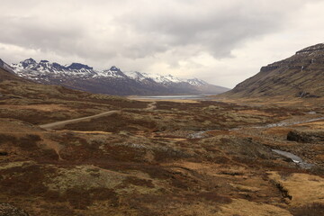 View of a mountain in southeast Iceland