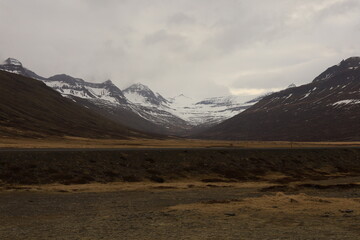 View of a mountain in southeast Iceland