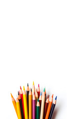Fototapeta premium color pencils isolated on white background with copy space, Generative AI, 