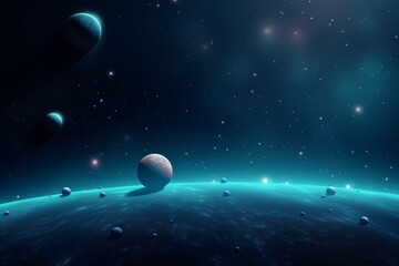 Obraz na płótnie Canvas blue planet with space