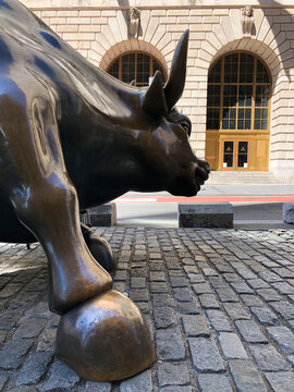 Wall Street Bull in Lower Manhattan, Manhattan, NYC, NY, USA, December 25, 2019